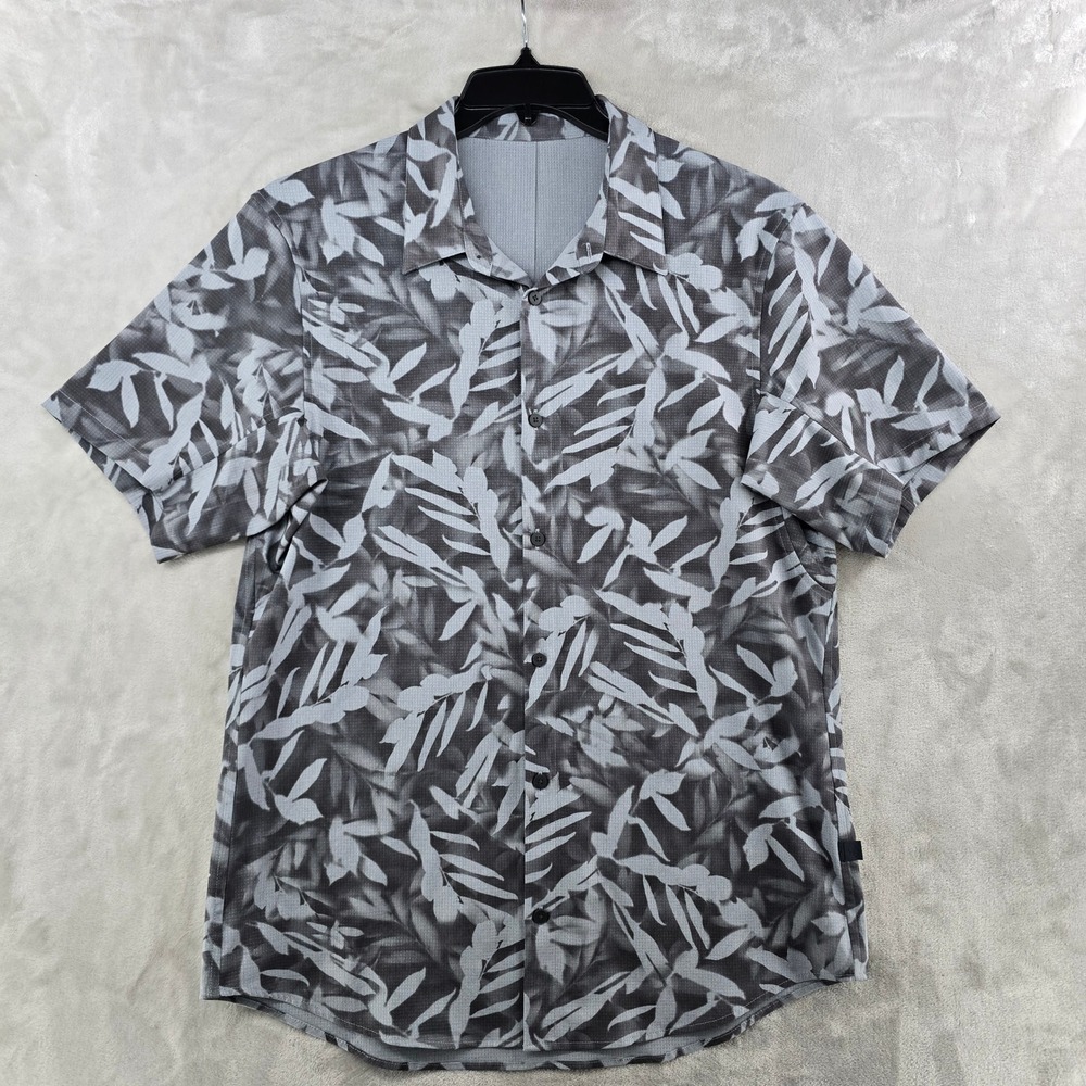 Lululemon Airing Easy Button Down Shirt Mens LARGE Short Sleeve Tech Performance
